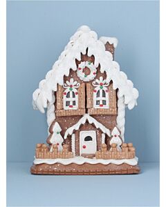 Gisela Graham - 35cm Light up Resin Iced Gingerbread House 